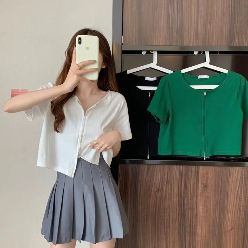 Camiseta Corta con Cuello - Manga Corta Casual Verano