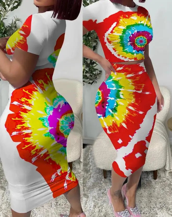 Conjunto Mujer Dos Piezas Midi Elegante Estilo Fiesta