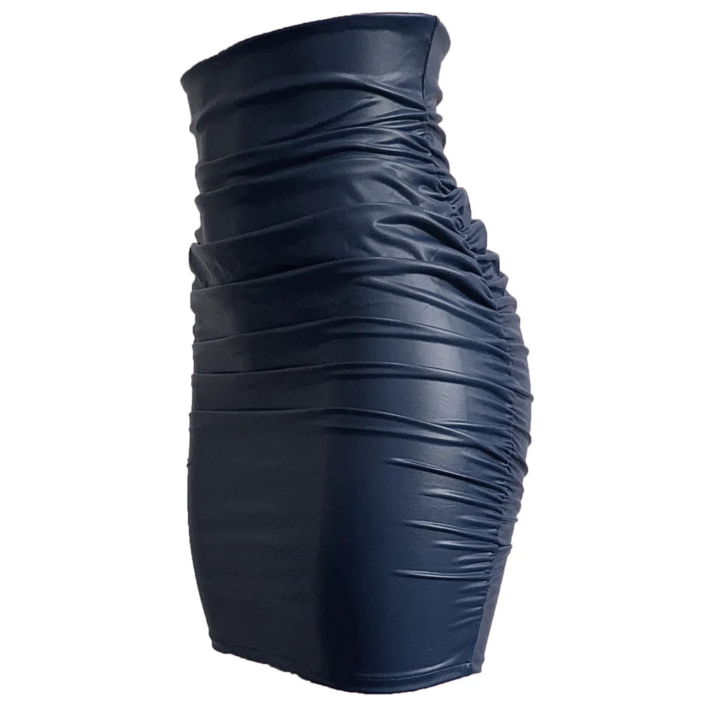 Minifalda Cuero PU Ajustada - Cintura Alta Sexy