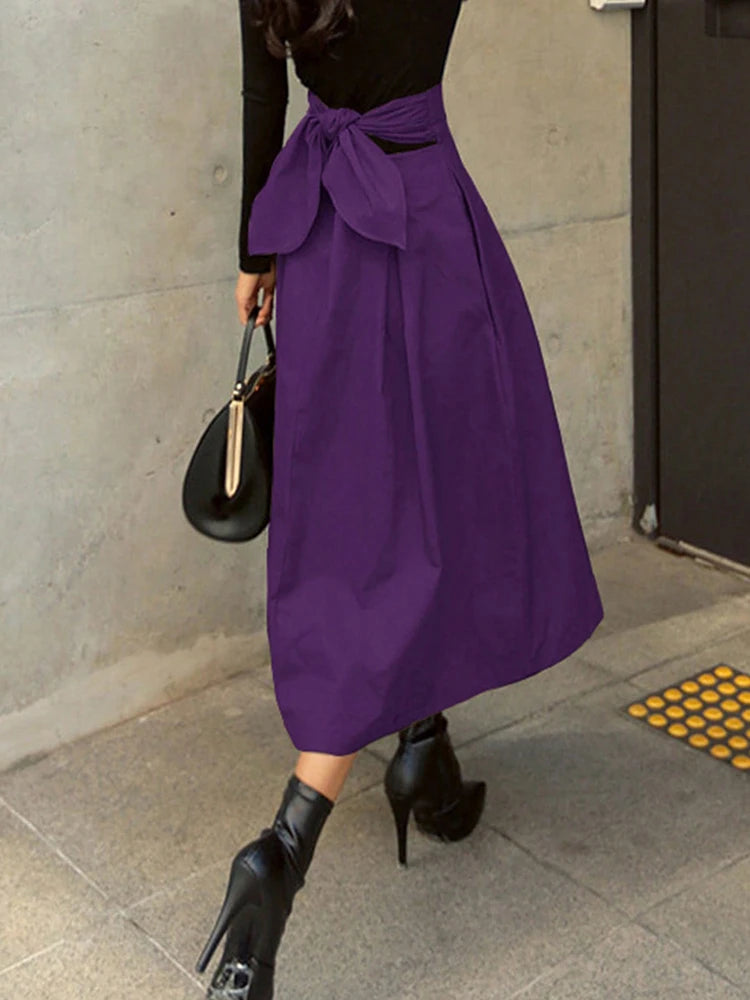 PU Leather Maxi Skirt - High Waist Zipper Style A