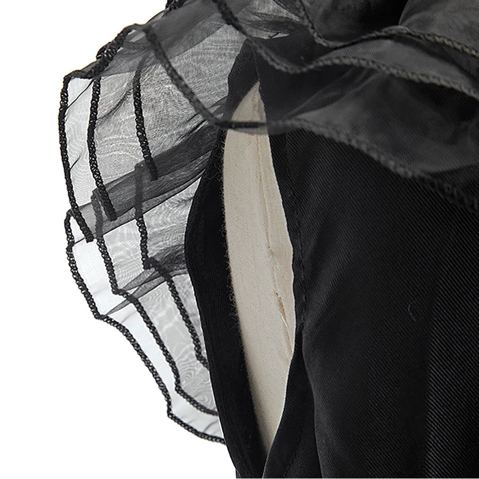 Vestido Princesa Niña Negro Volantes Halloween Fiesta Baile