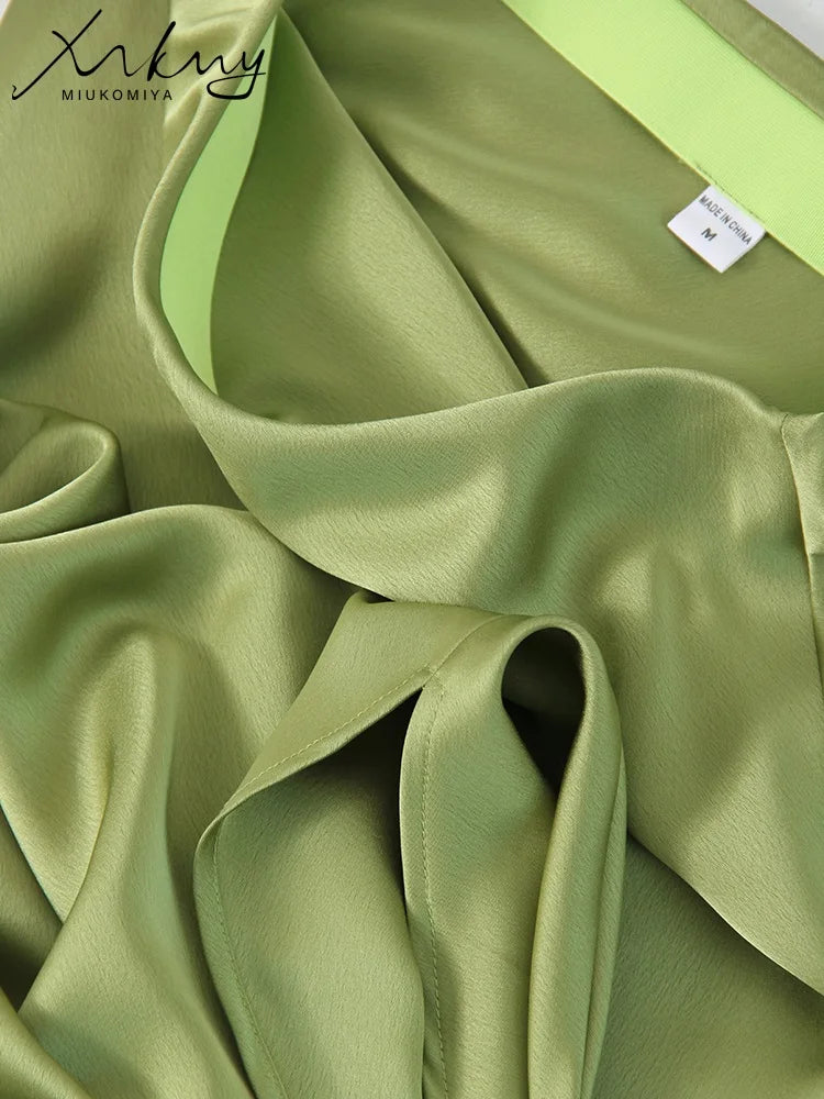 Satin Maxi Skirt - Side Slit