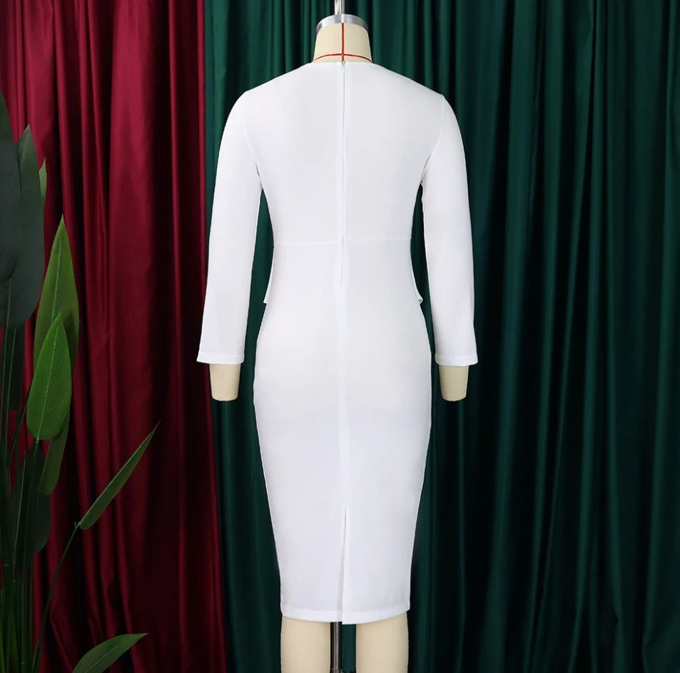 Office Dress - Bodycon Wrap Hip Midi 2024