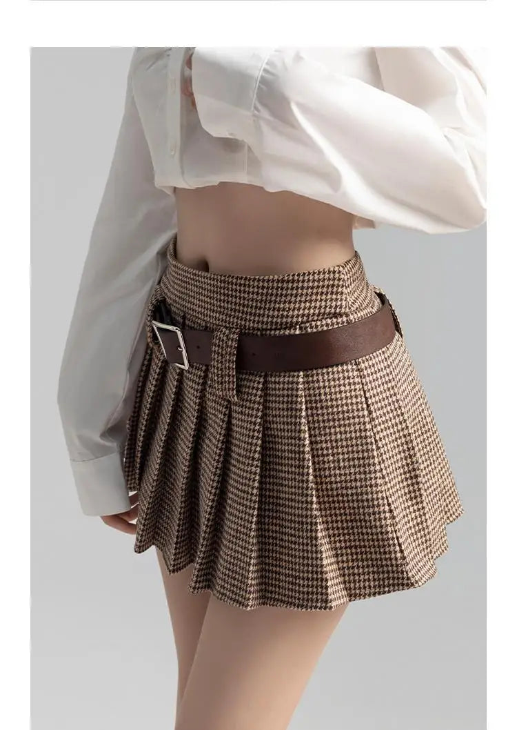 Plaid Mini Skirt - Preppy Japanese Retro Style B