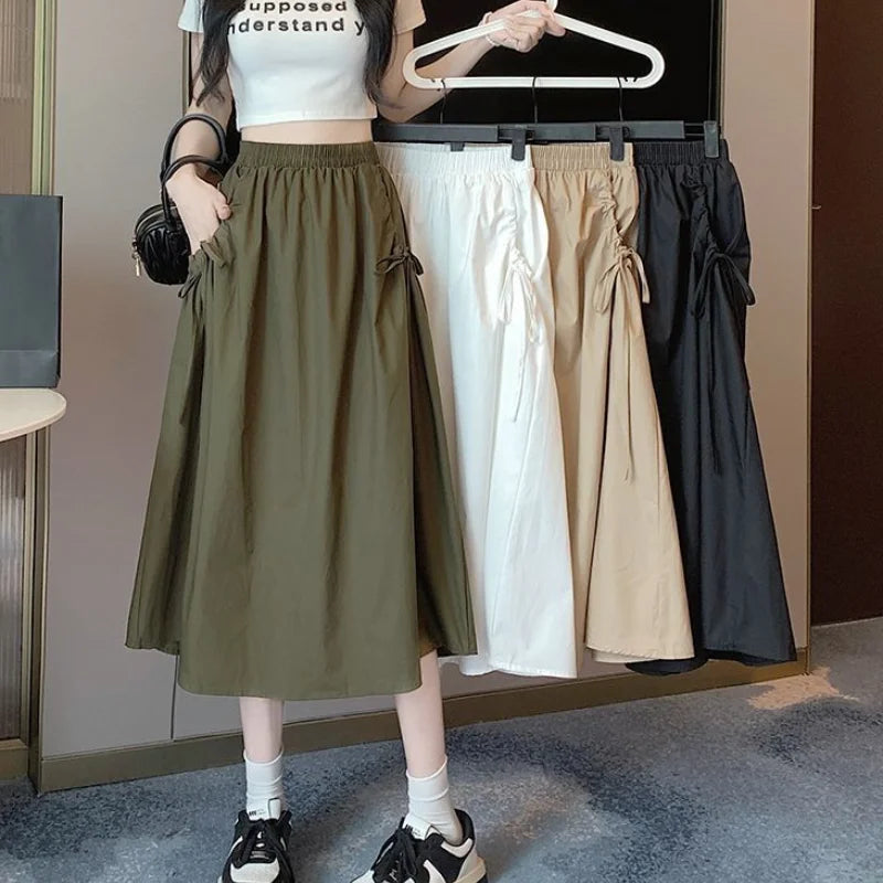 Drawstring Cargo Skirt - Stylish Elegant