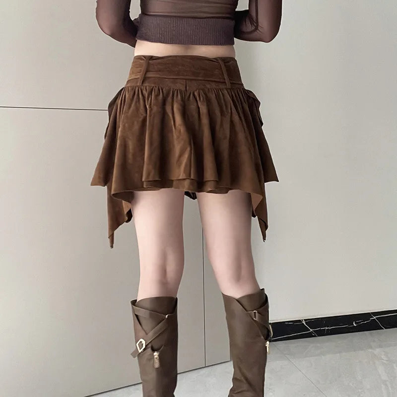 Minifalda Multicapa Mujer Retro Línea A