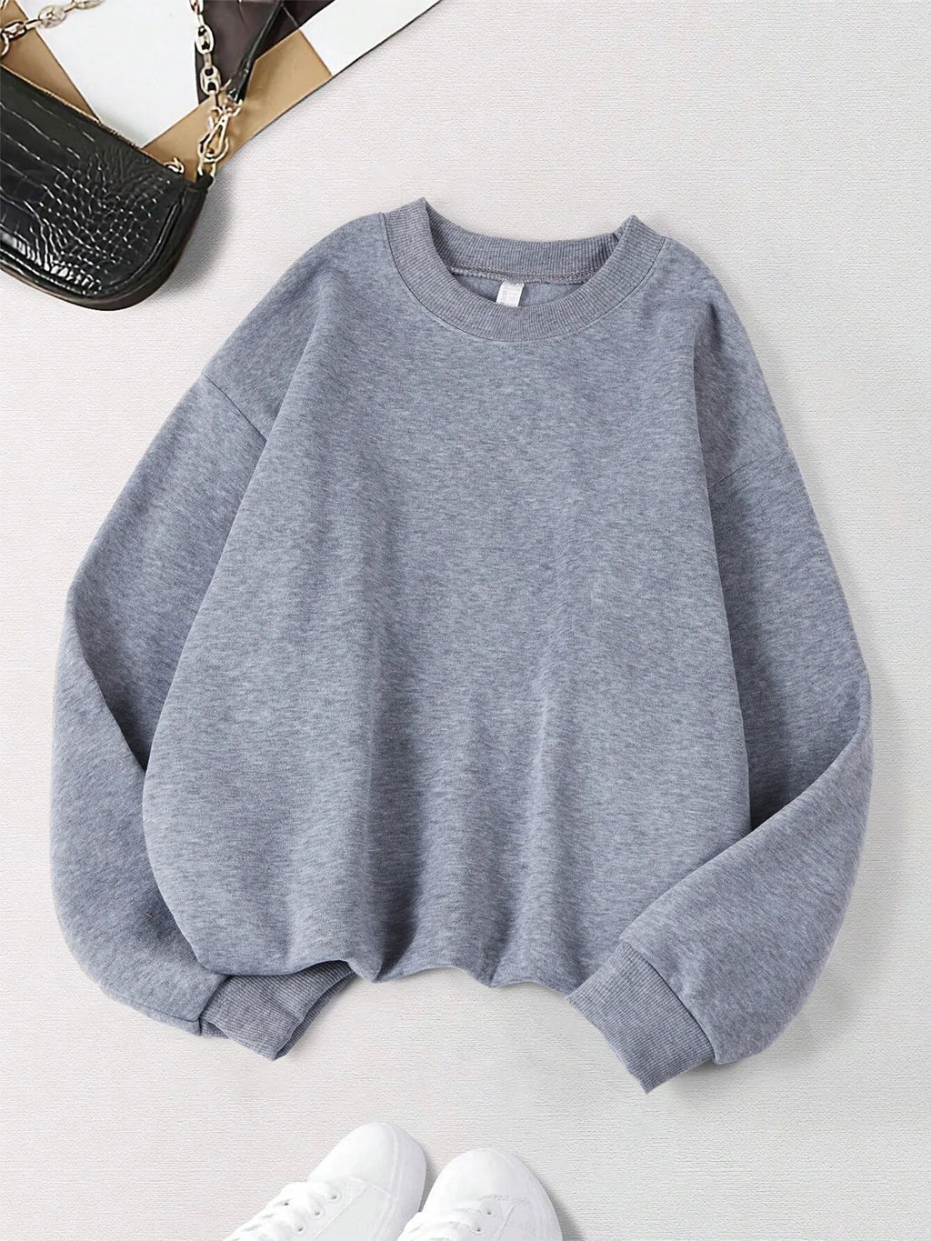 Polerón Cuello Redondo Mujer Felpa Estilo Europeo Americano