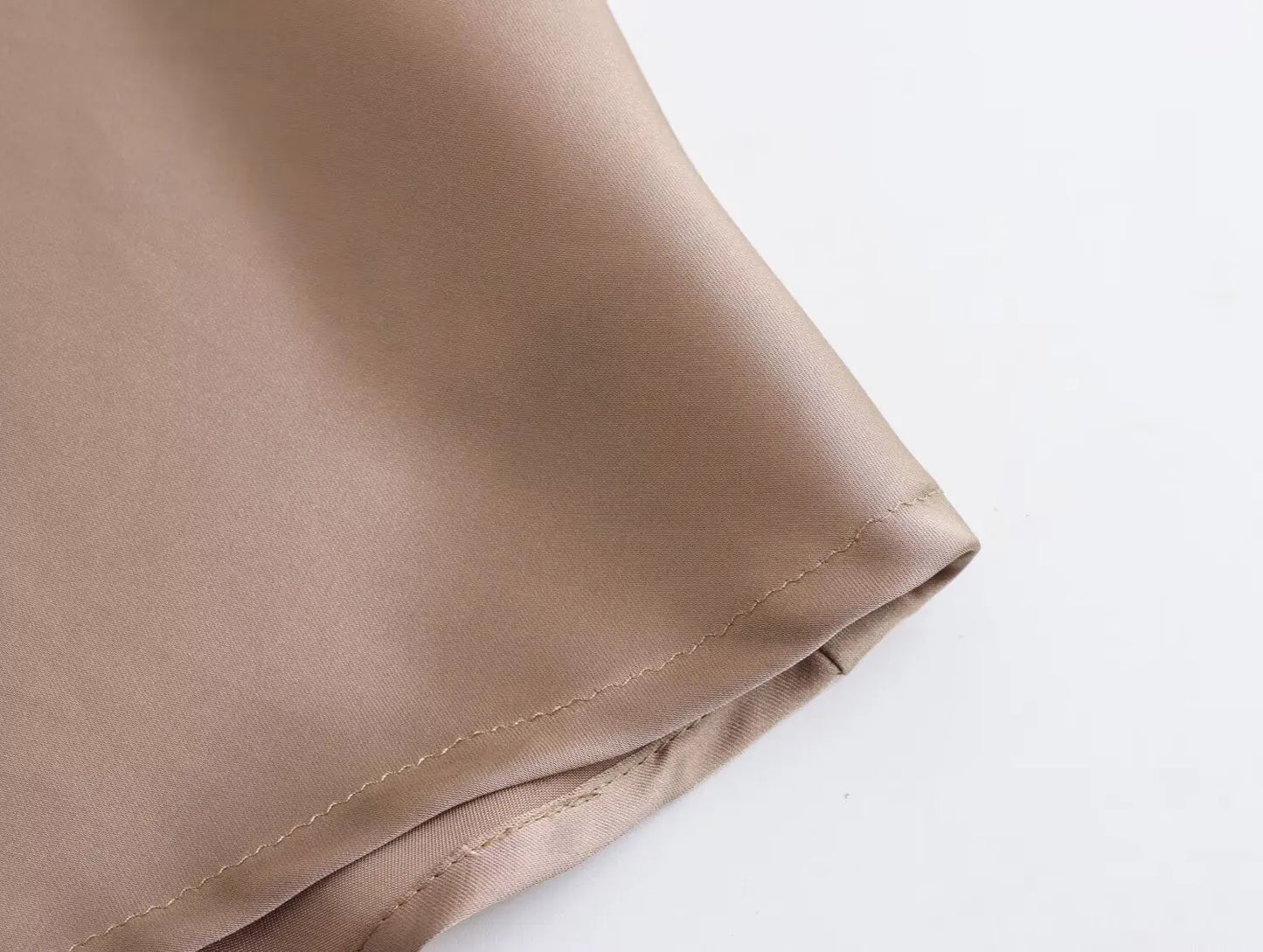 Satin Midi Skirt - High Waist