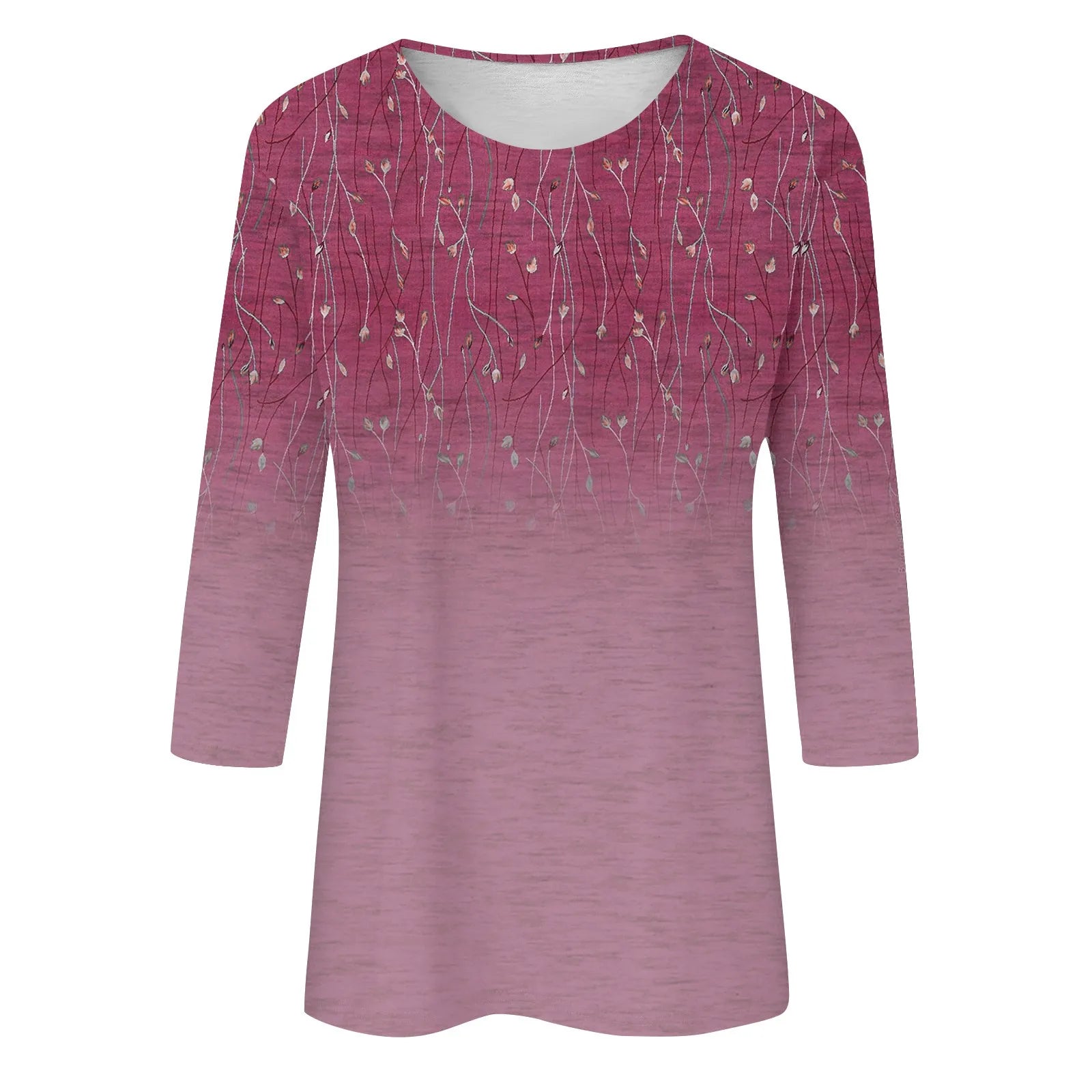 Blusa Estampada Animal Manga Tres Cuartos Cuello Redondo