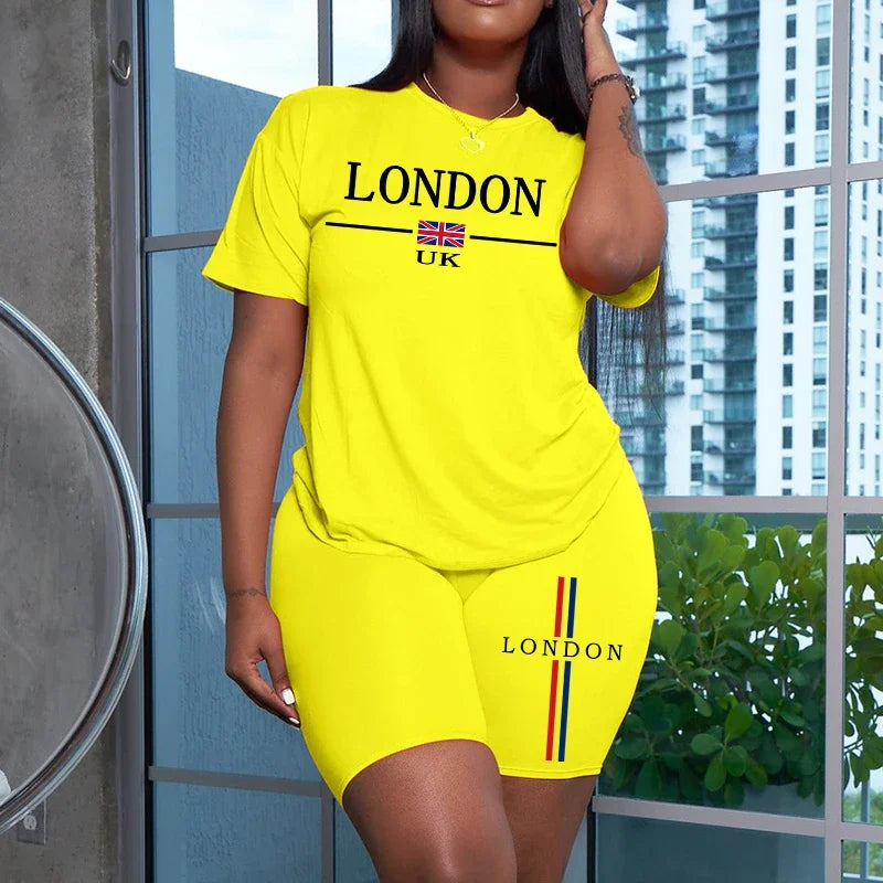 Conjunto Casual Mujer Camiseta Manga Corta y Shorts