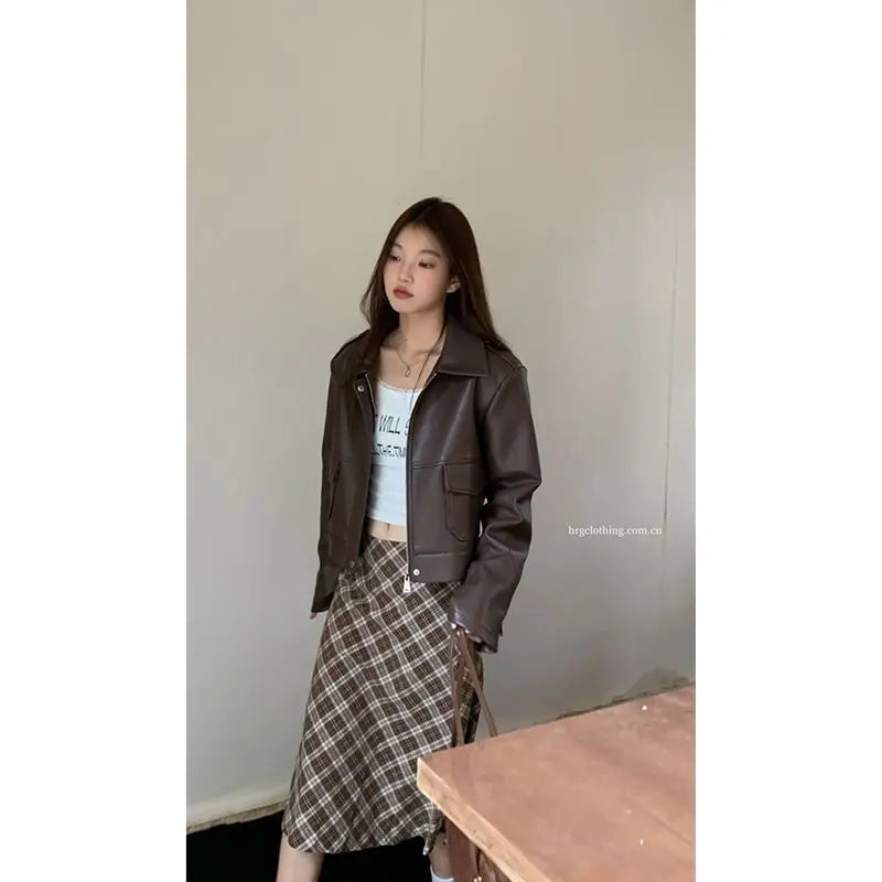 Falda Midi Cuadros Retro Y2K - Cintura Baja Estilo College