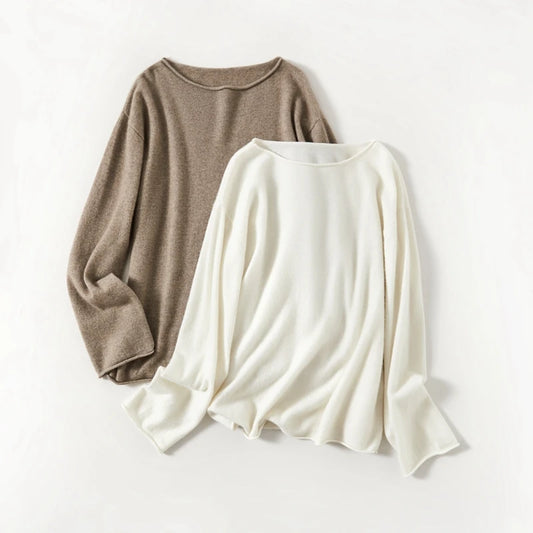 Cashmere Pullover - Loose Curled Edge