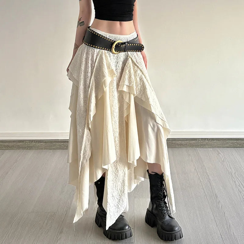 Falda Larga Irregular Mujer Diseño Urbano Verano