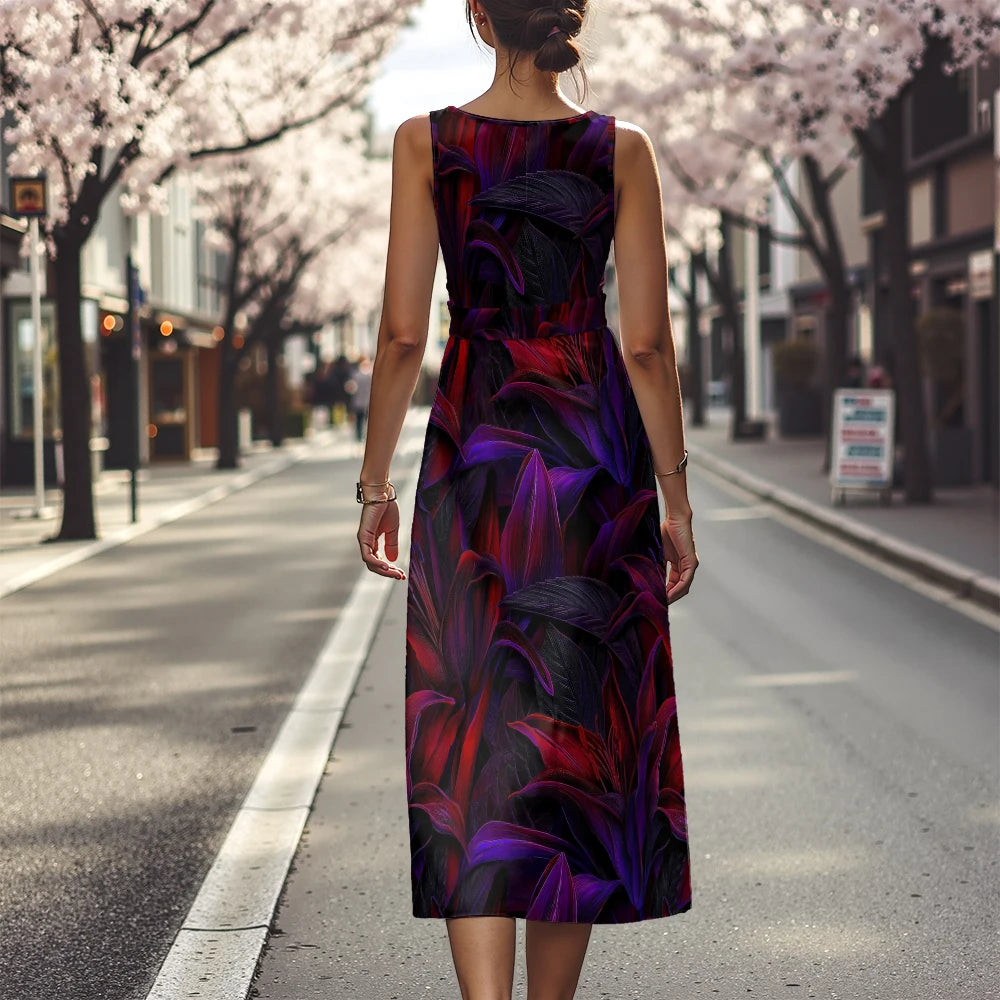 Vestido Floral Línea A Fresco Ceñido Sublime Francés