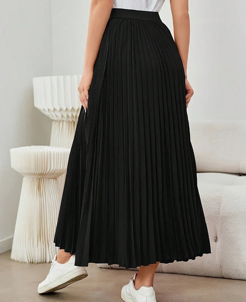 Pleated Midi Skirt - Umbrella Elegant