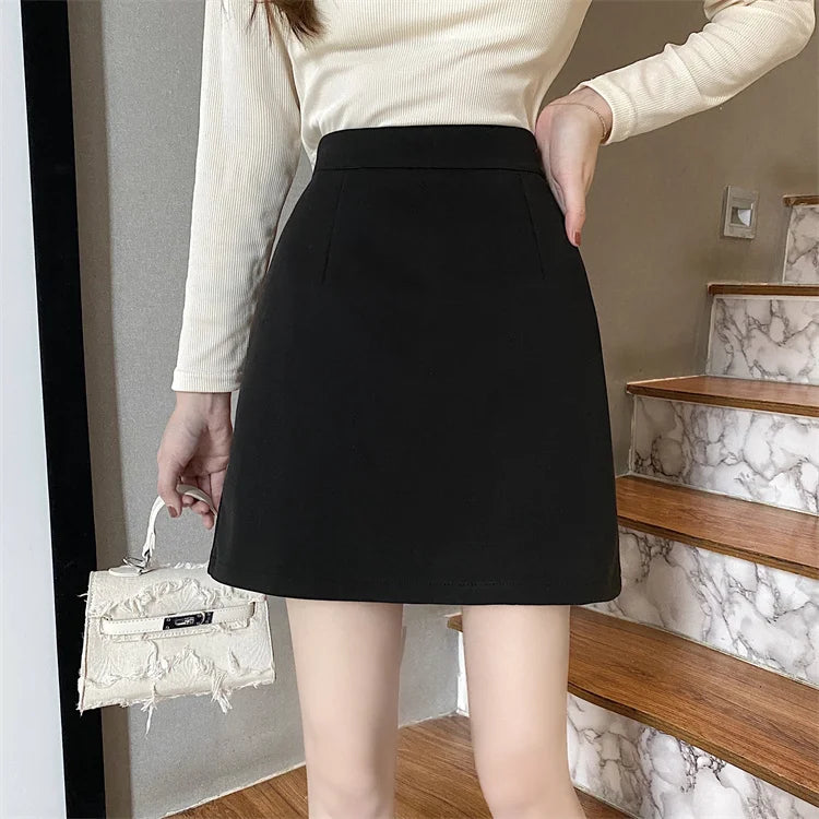 Ruffles Mini Skirt - High Waist A-Line Zipper Style A