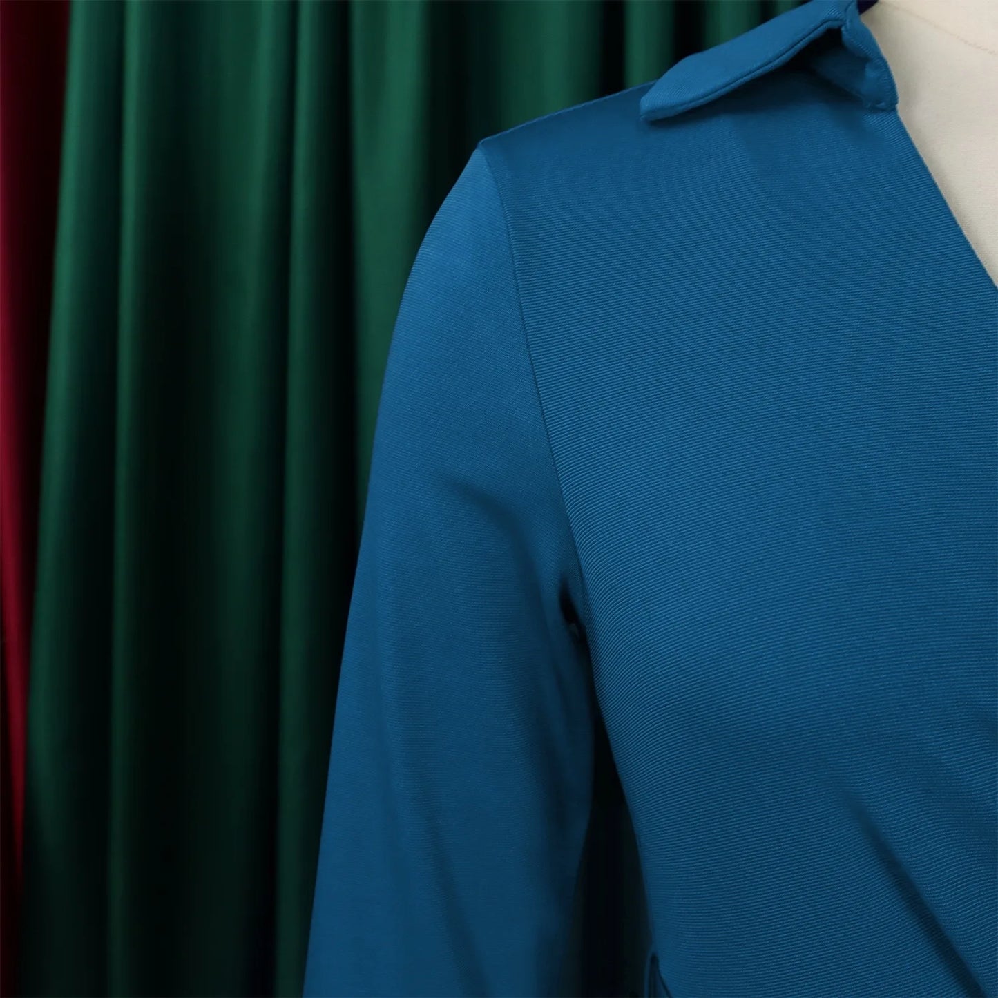 Office Dress - Turn Down Collar Belt Pleated African