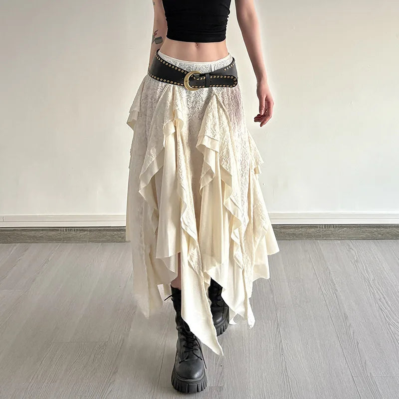 Falda Larga Irregular Mujer Diseño Urbano Verano