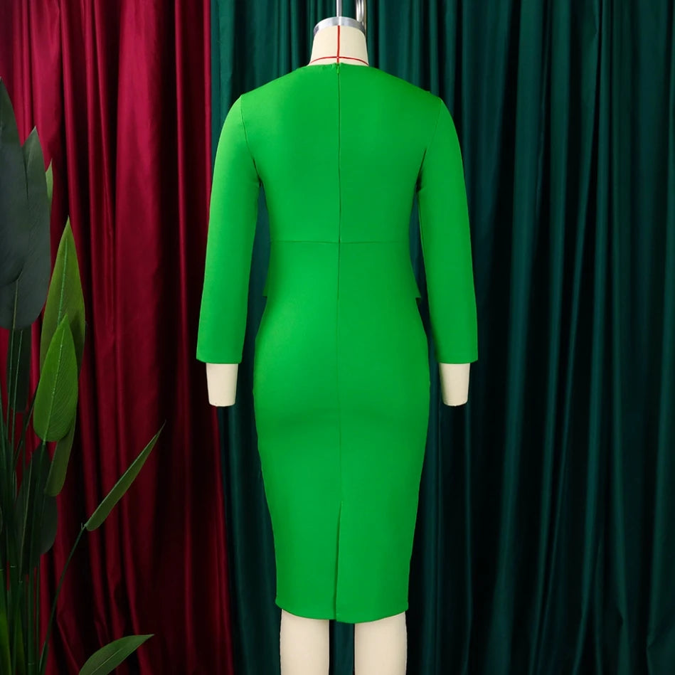 Office Dress - Bodycon Wrap Hip Midi 2024