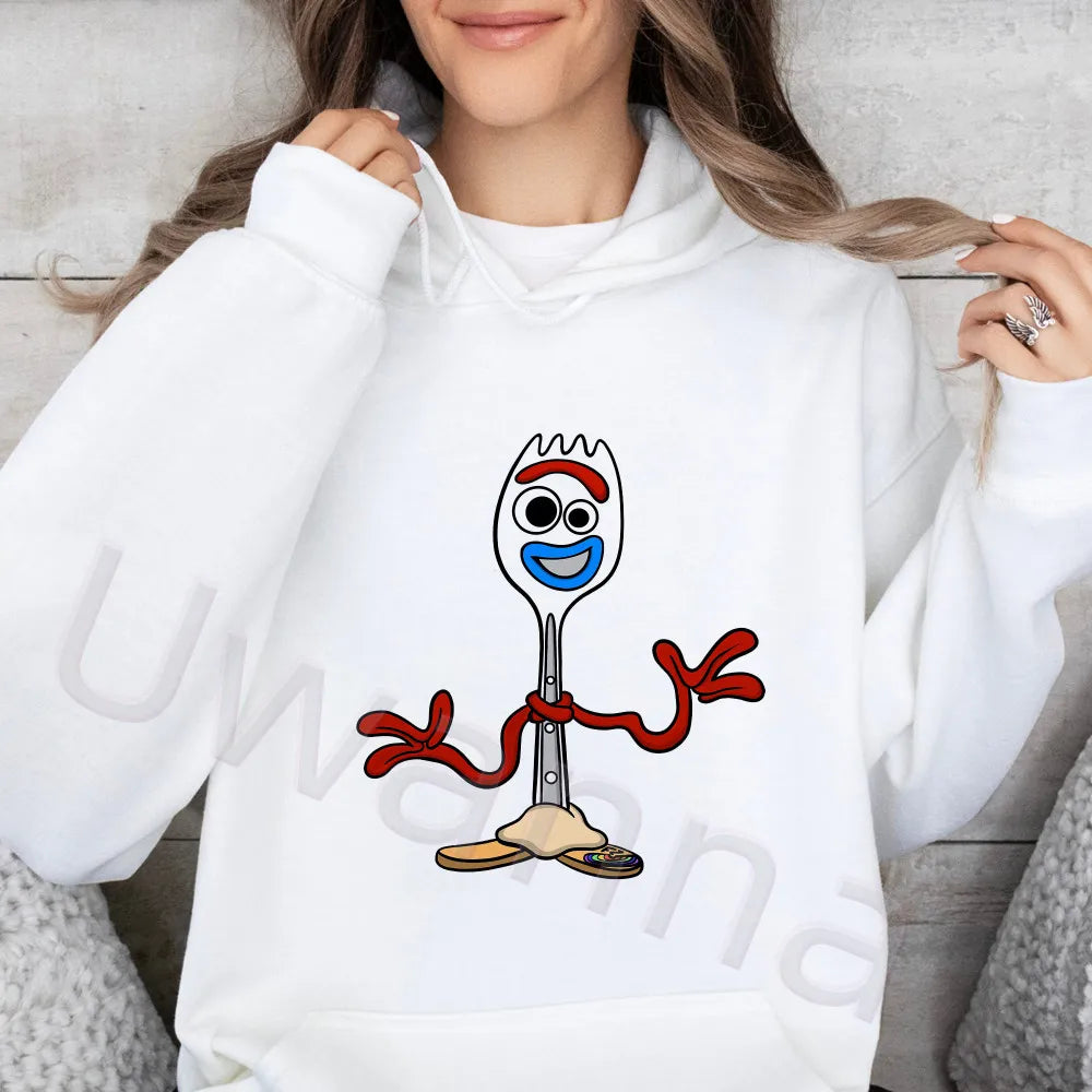 Polerón con Capucha Caricatura Mujer Manga Larga Suelto Felpa