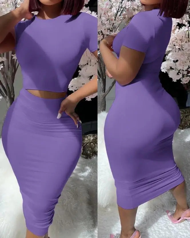 Conjunto Mujer Dos Piezas Midi Elegante Estilo Fiesta