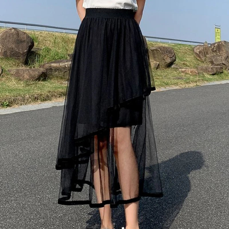A-Line Maxi Skirt - Long Black Elegant