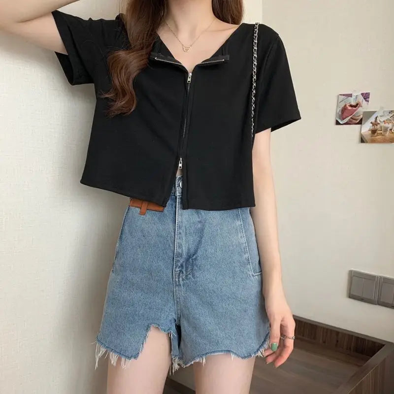 Camiseta Corta con Cuello - Manga Corta Casual Verano