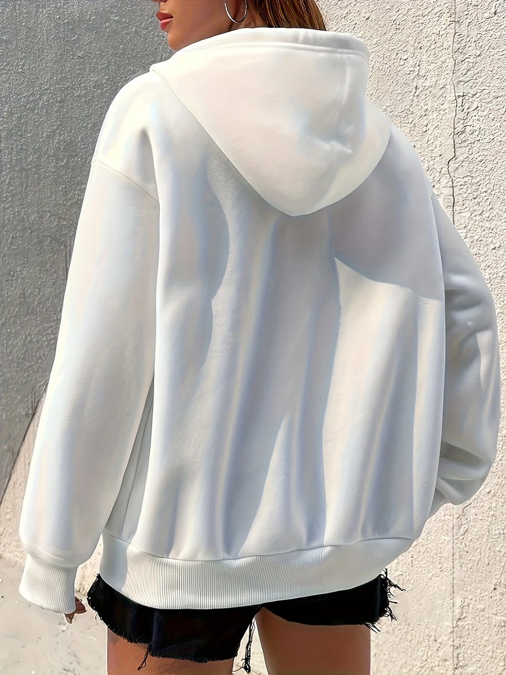 Polerón Mujer Capucha Cremallera Polar Estilo Europeo