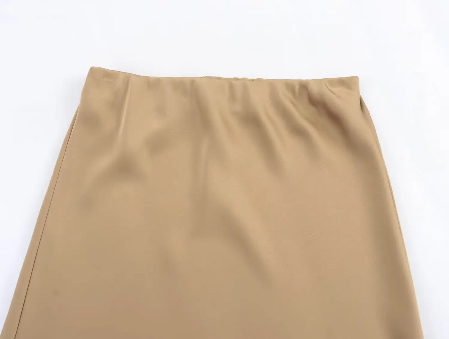 Satin Midi Skirt - High Waist