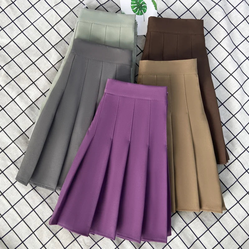 Falda Mini Plisada Mujer Cintura Alta Estilo Coreano