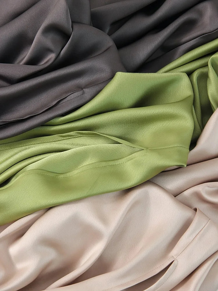 Satin Maxi Skirt - Side Slit