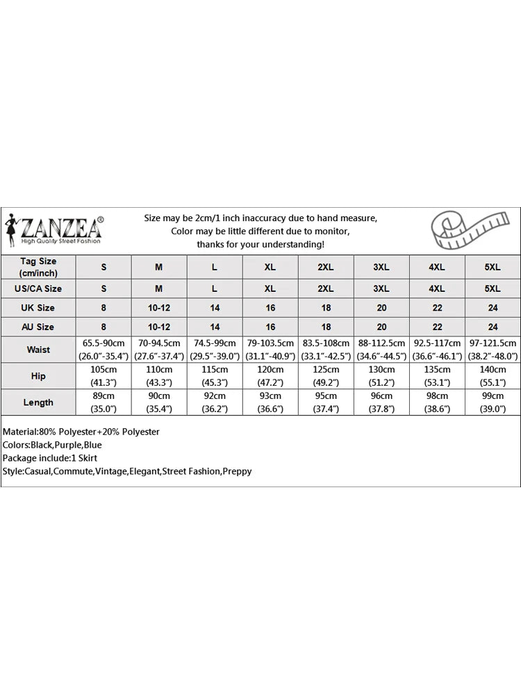 ZANZEA Elegant Faldas Flowy A-line Pleated Skirt 2024 Casual Women Elastic Waist Skirts Party Loose High Waist Solid Maxi Skirt