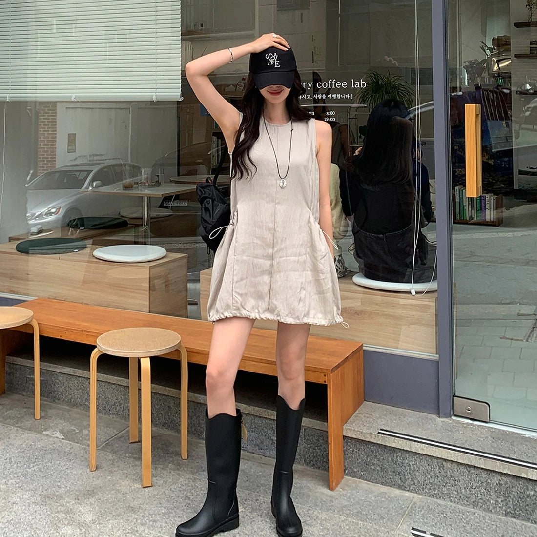 Denim Jumpsuit Set - Kids Two Piece Light Blue