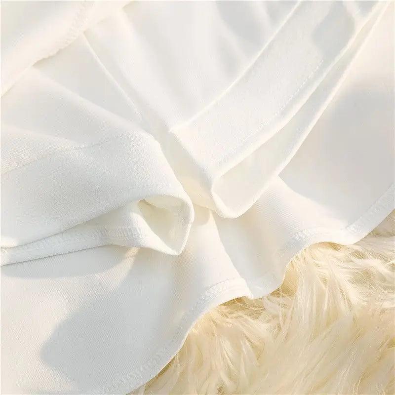 Ruffles Mini Skirt - High Waist A-Line Zipper Style C