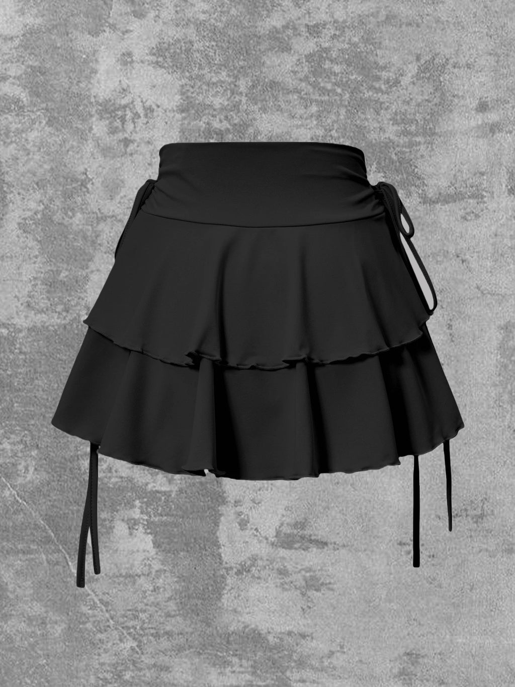 Minifalda Mujer Cintura Elástica Color Sólido