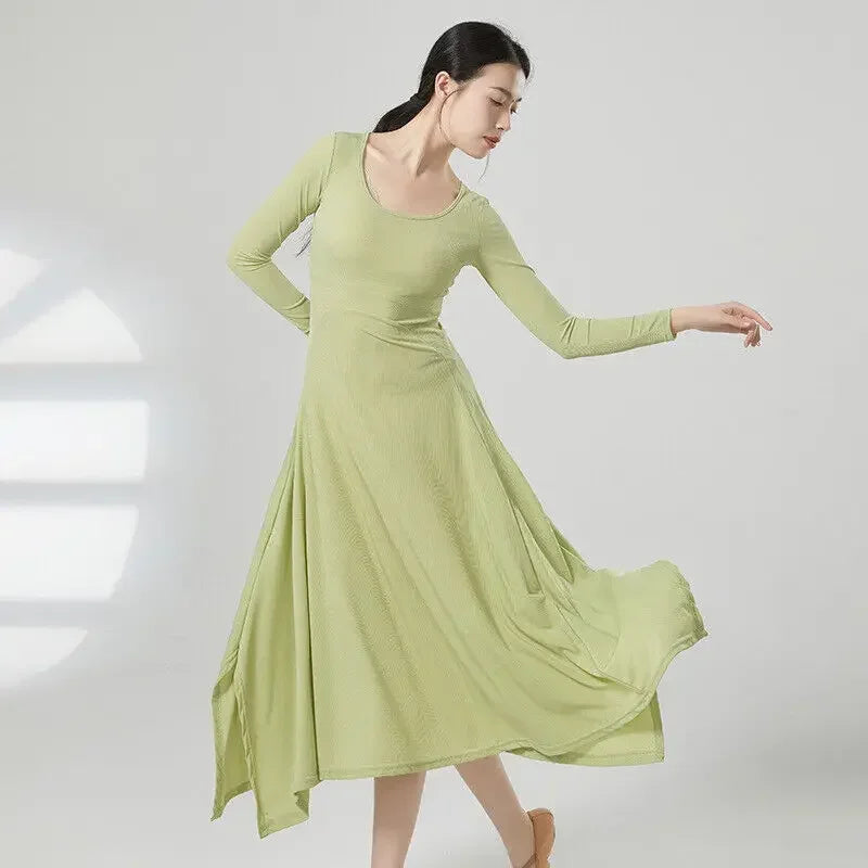 Vestido Danza Moderna Mujer Irregular Cuello U