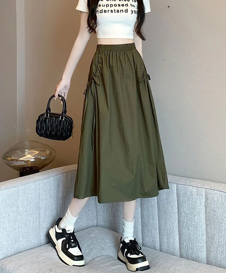 Drawstring Cargo Skirt - Stylish Elegant
