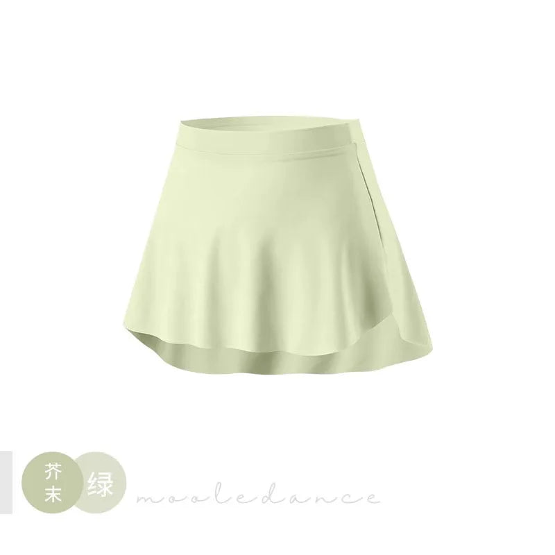 Ballet Skirt Women Adult Dance Skirt Dress Ballet Tutu Ballerina Dancewear Curved Hem Half-Length Skirt