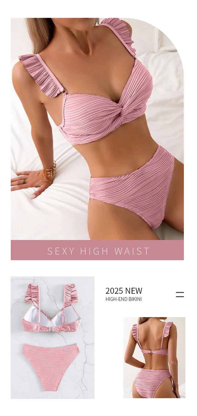 2025 Swimsuit Women Swimwear Black Sexy Bikinis Push Up Female Beach Swimming Wear Bathing Suit Brazilian Bikini Set Pool Bather