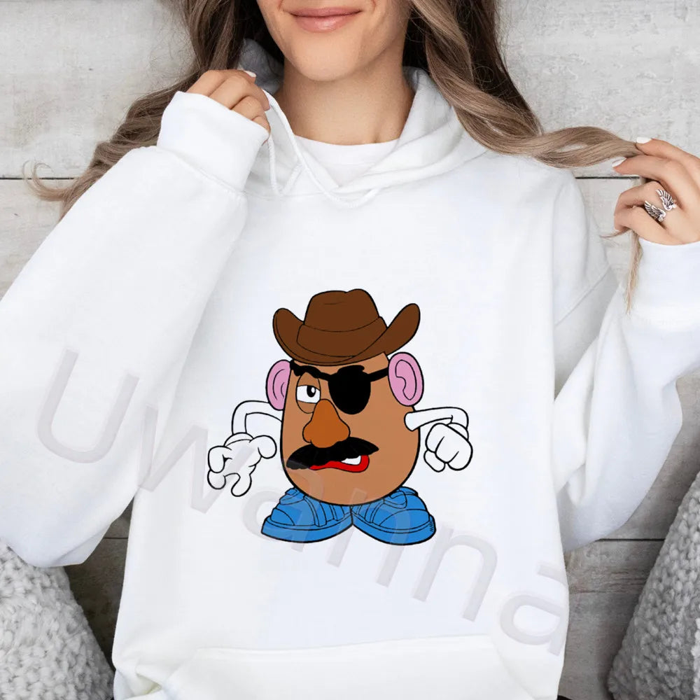 Polerón con Capucha Caricatura Mujer Manga Larga Suelto Felpa