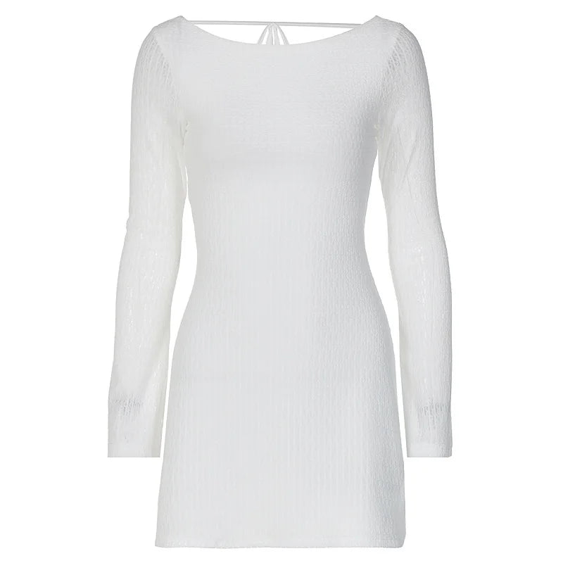 Vestido Mini Ajustado Manga Larga - Sexy Club Verano 2025