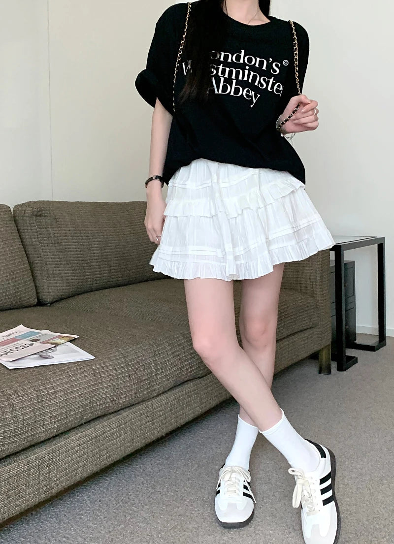 A-Line Mini Skirt - Preppy Street Style A