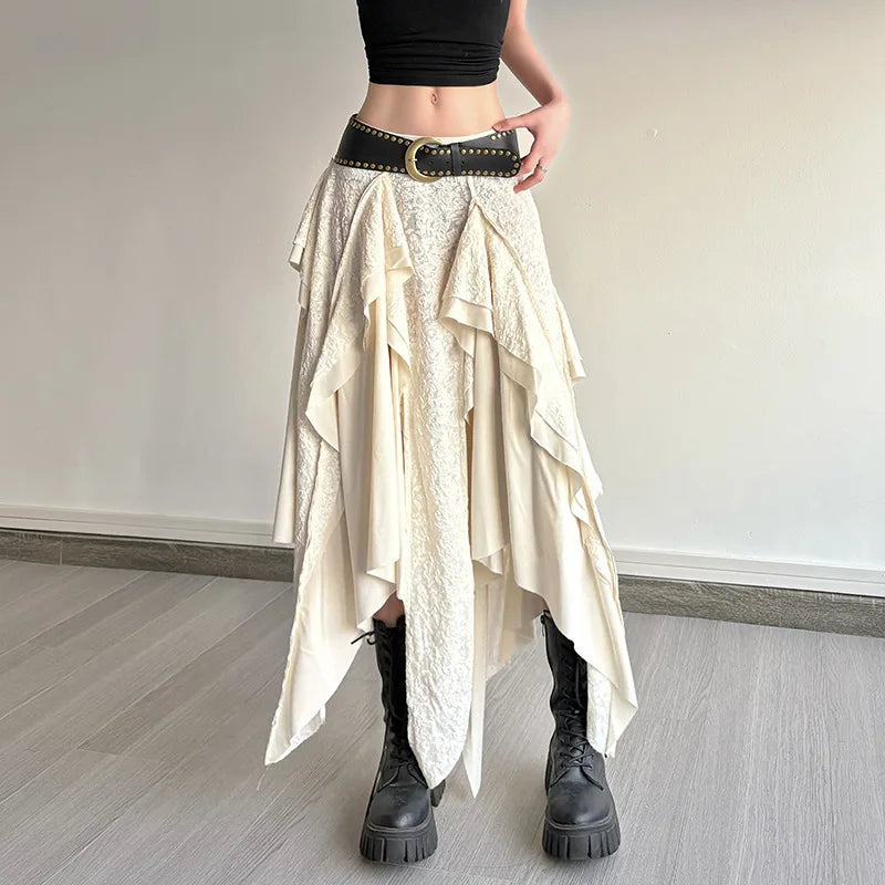Falda Larga Irregular Mujer Diseño Urbano Verano