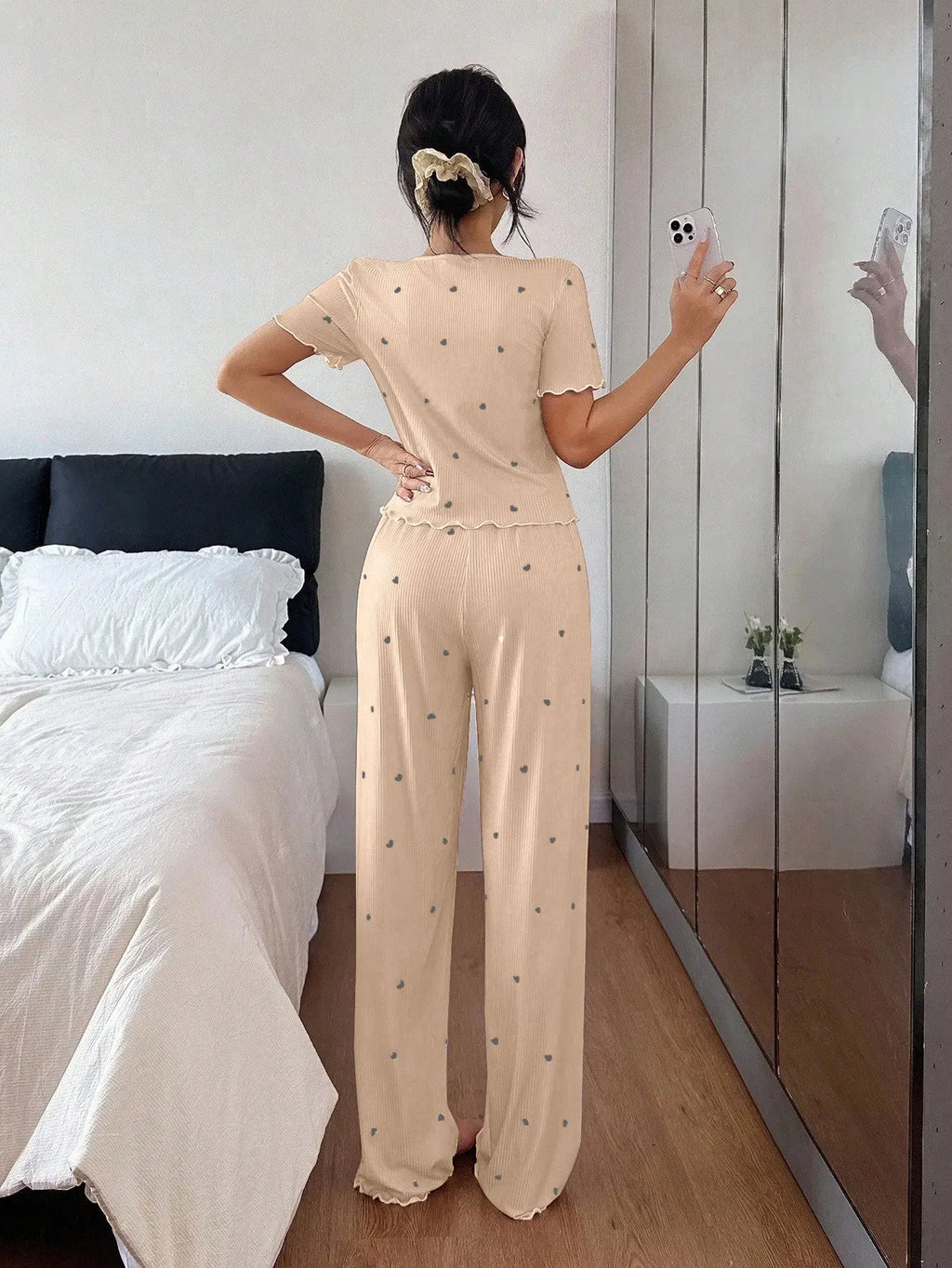 Pijama Mujer Elegante Dos Piezas Estampado Floral