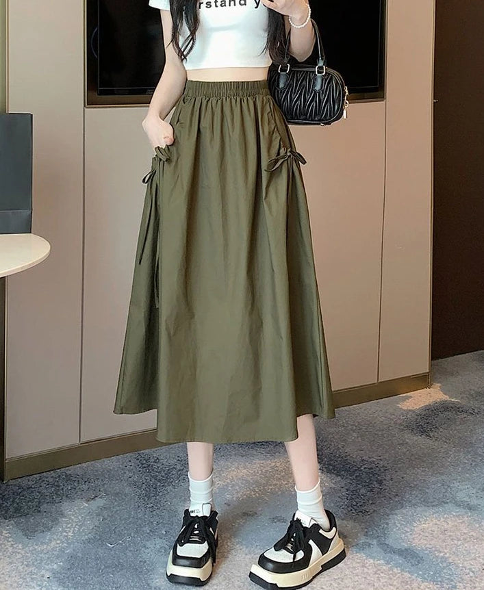 Drawstring Cargo Skirt - Stylish Elegant