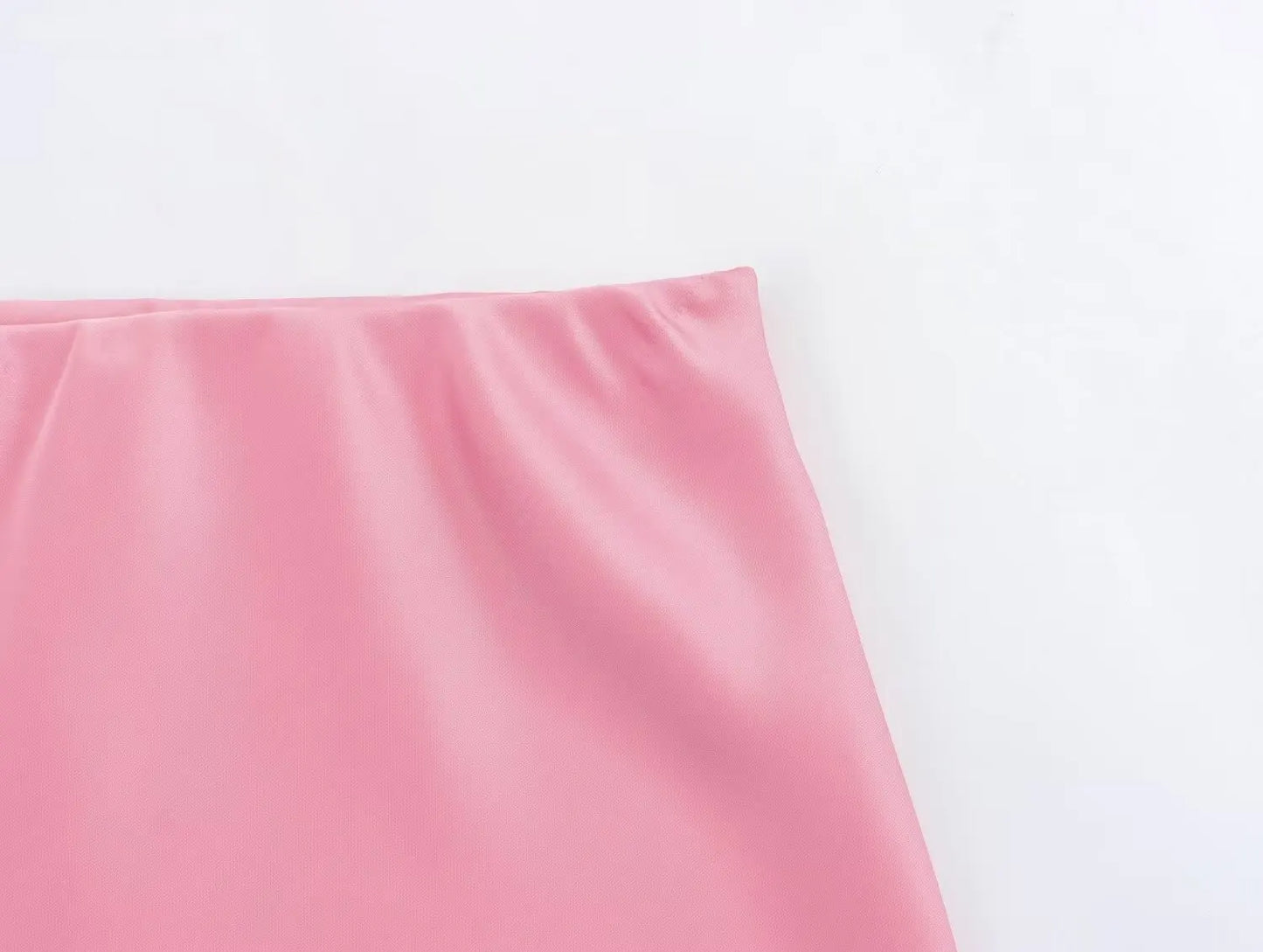 Satin Midi Skirt - High Waist