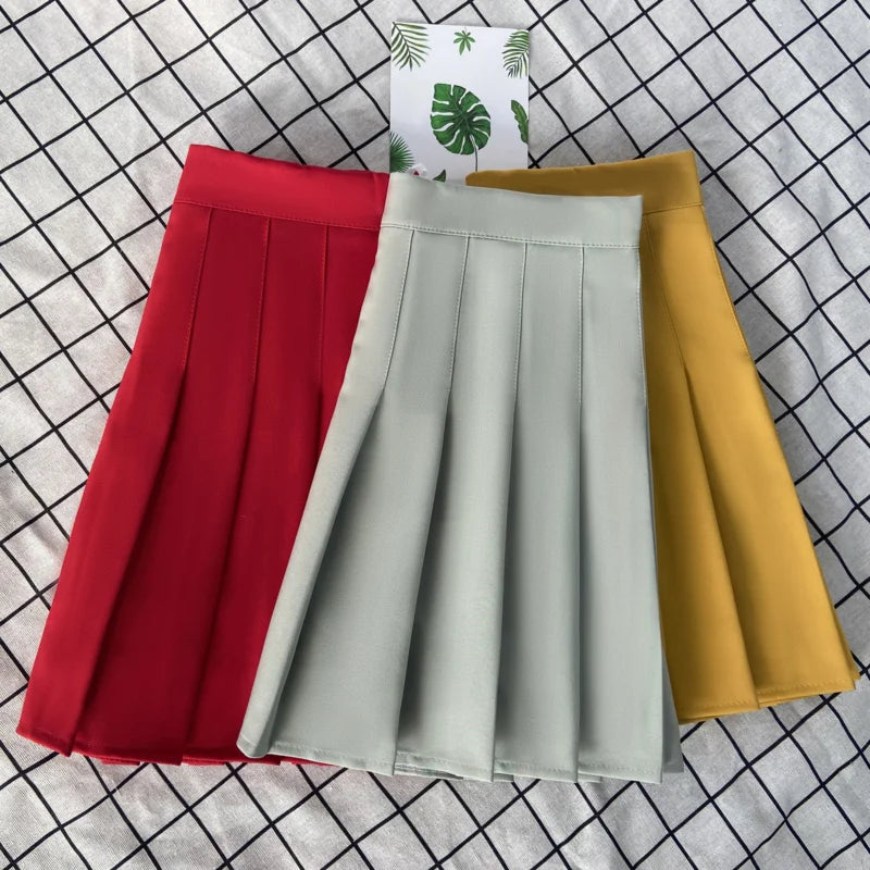 Minifalda Plisada Mujer Cintura Alta Estilo Coreano