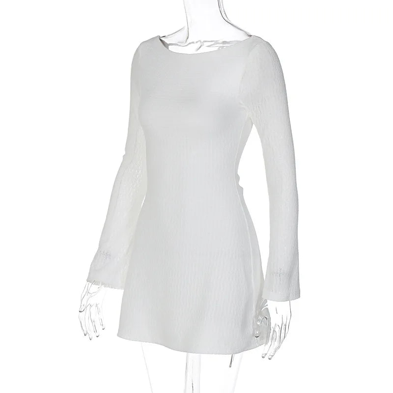 Vestido Mini Ajustado Manga Larga - Sexy Club Verano 2025