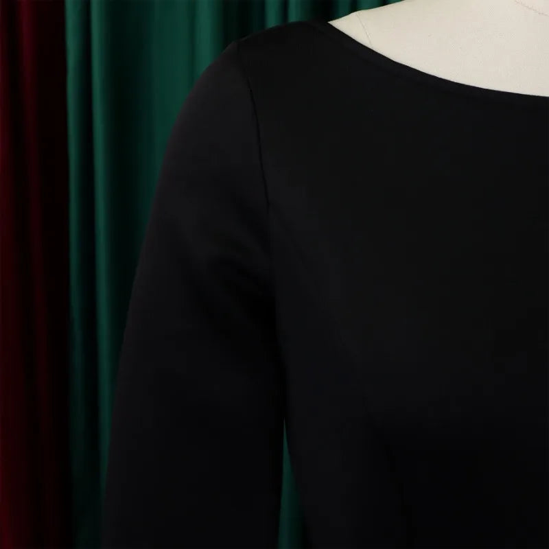 Party Dress - A-Line Belt Three Quarter Sleeve