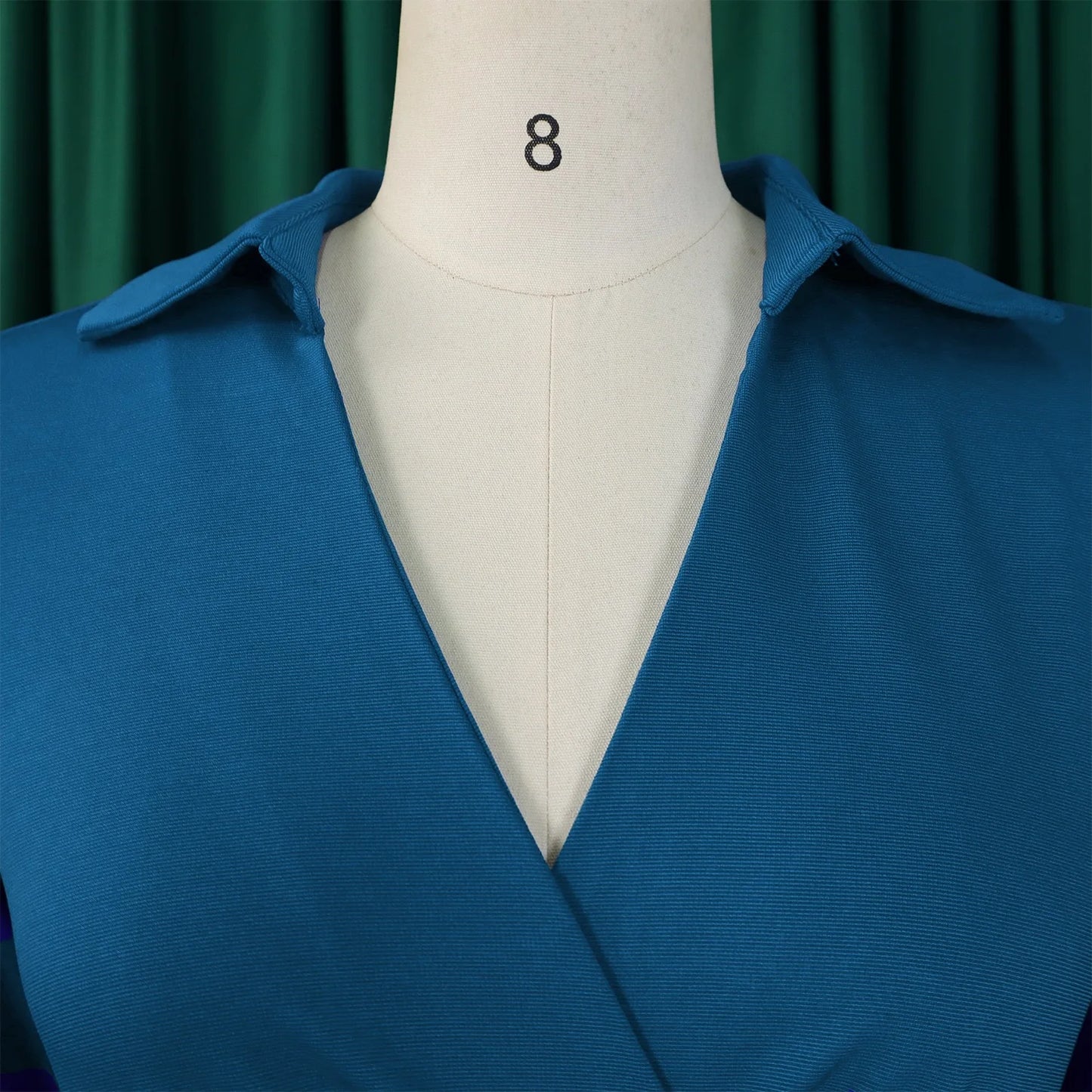 Office Dress - Turn Down Collar Belt Pleated African